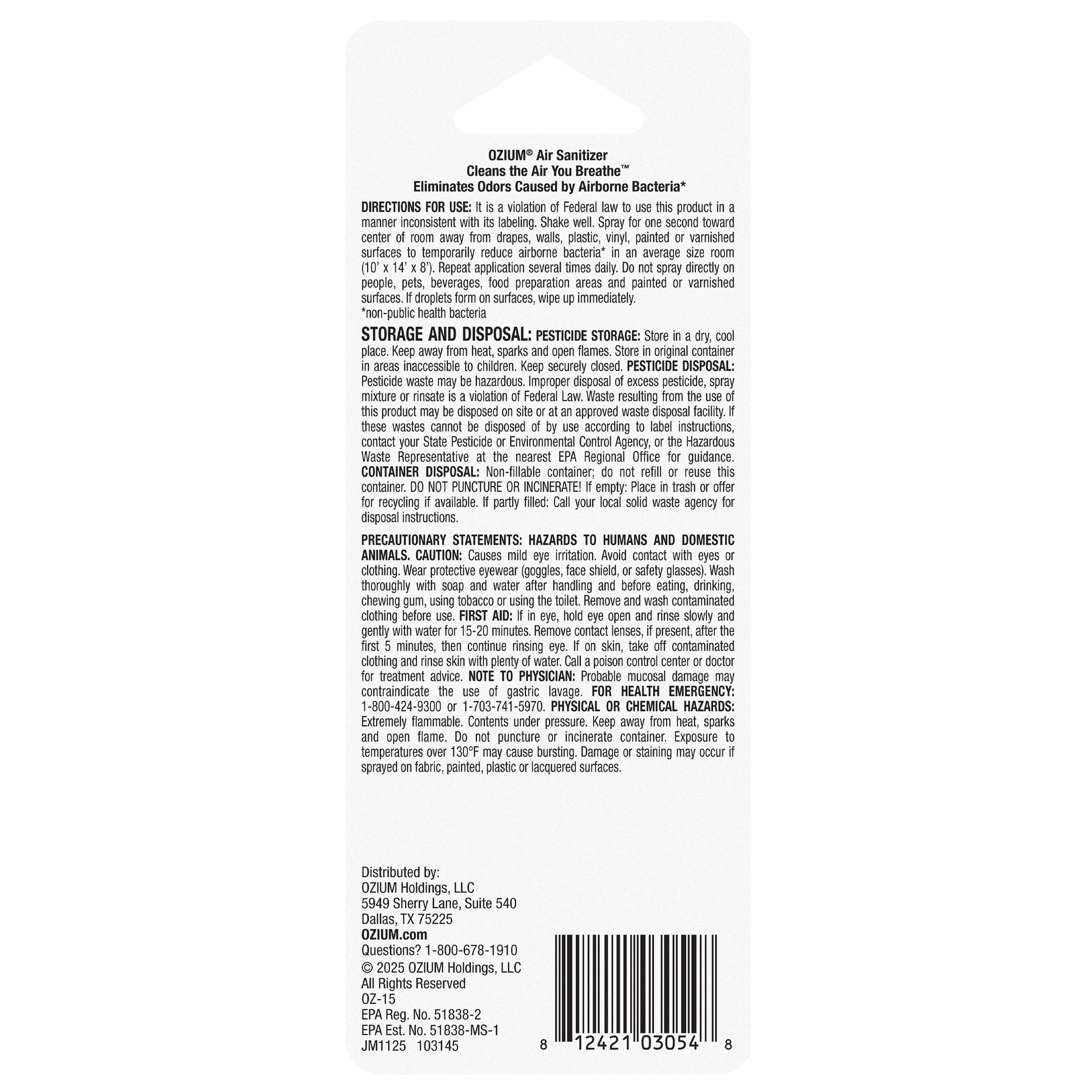 Air Sanitizer Spray .8oz