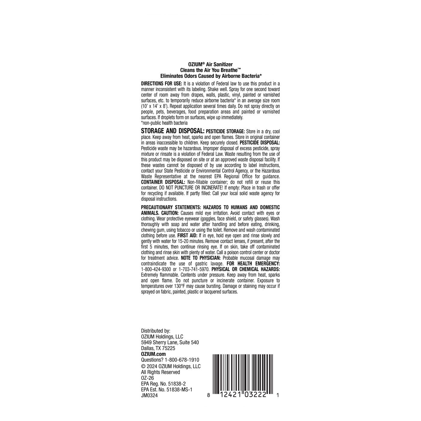 Air Sanitizer Spray .8oz