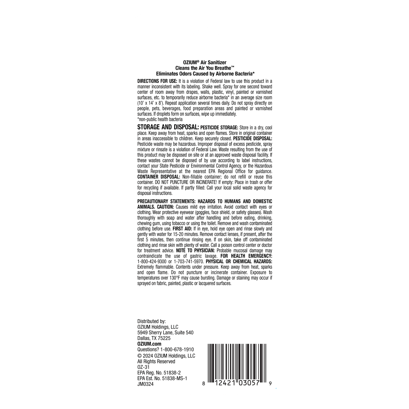 Air Sanitizer Spray .8oz