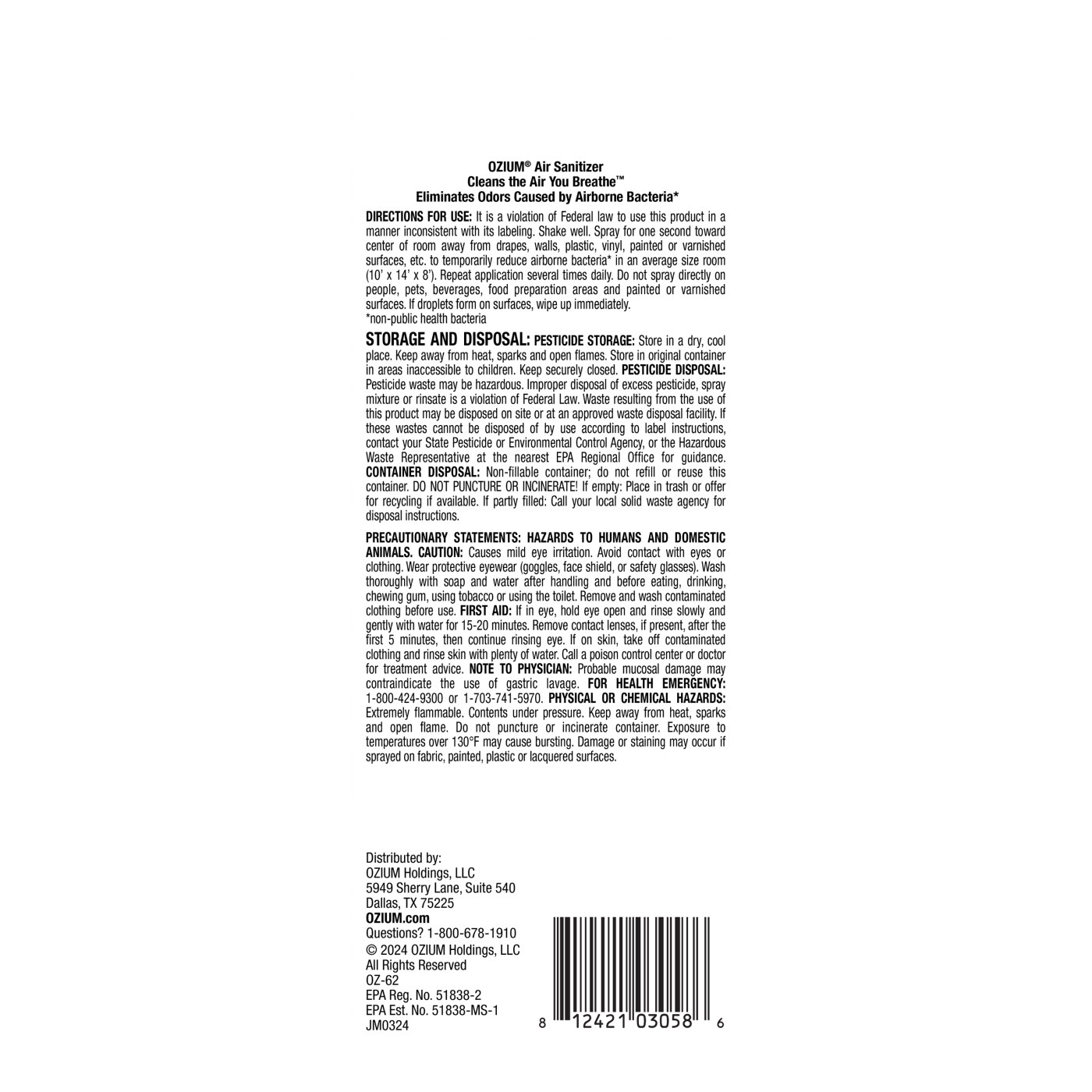 Air Sanitizer Spray .8oz